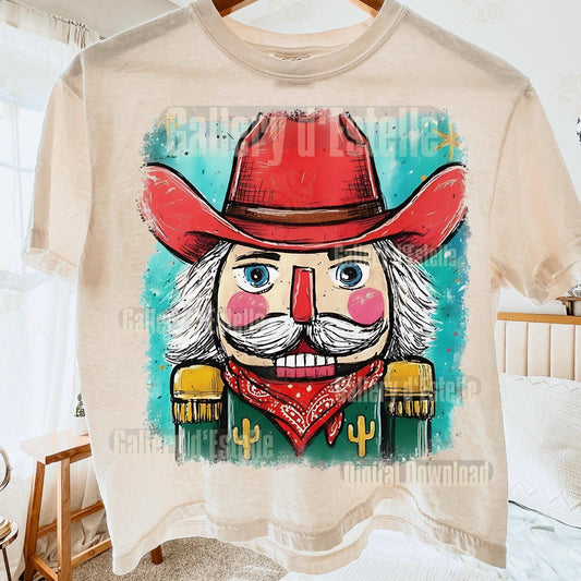 Western Nutcracker PNG, Retro Cowboy Christmas Graphic, Preppy Holiday Country Shirt Design