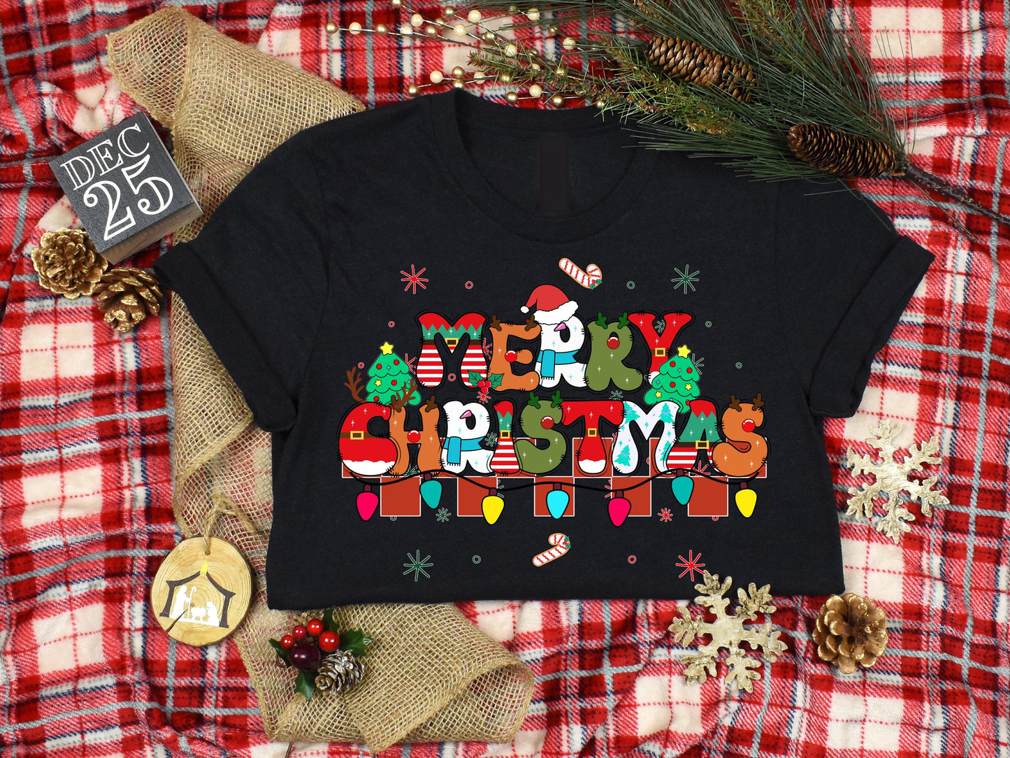 Retro Merry Christmas PNG, Groovy Holiday Graphic, Festive Shirt Design