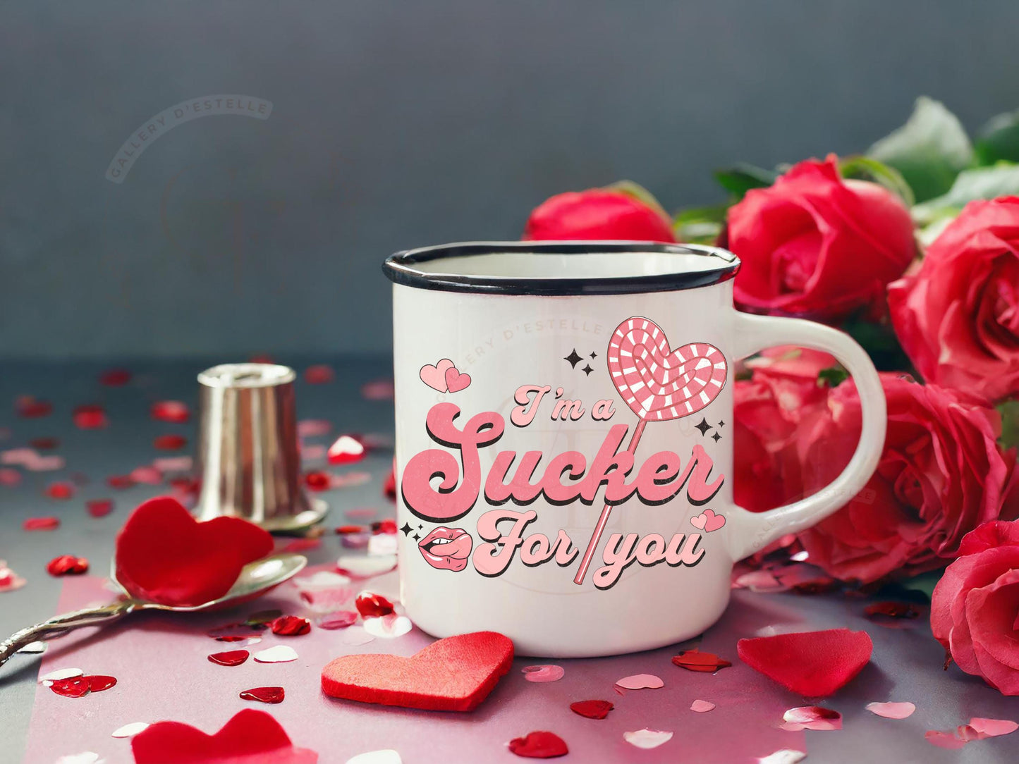 I'm a Sucker for You Retro PNG, Cute Pink Lollipop Graphic, Coquette Valentines Love Shirt Design