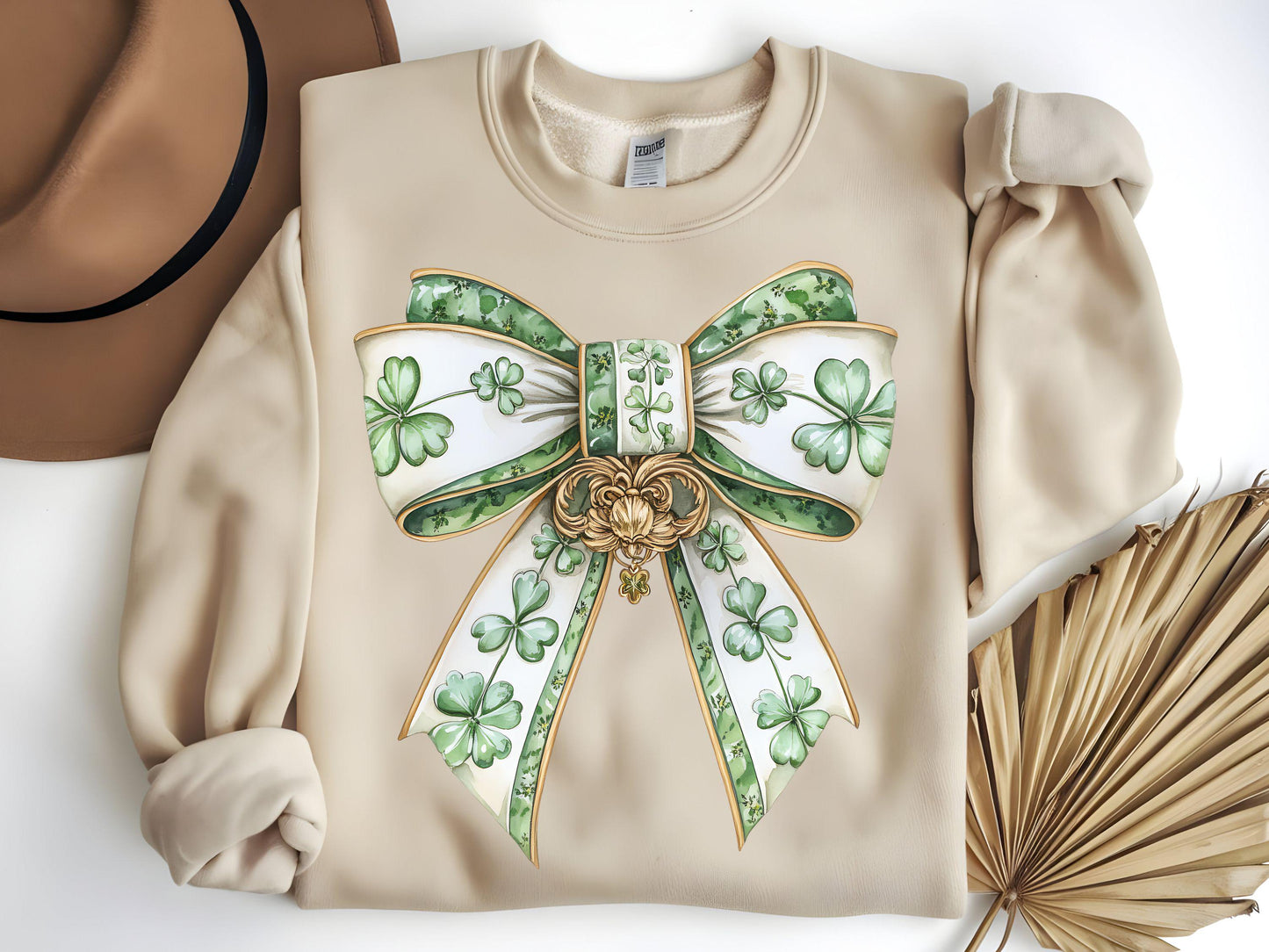 St. Patrick’s Day Bow Clipart Set, Glittery Coquette Lucky Clover Design Bundle
