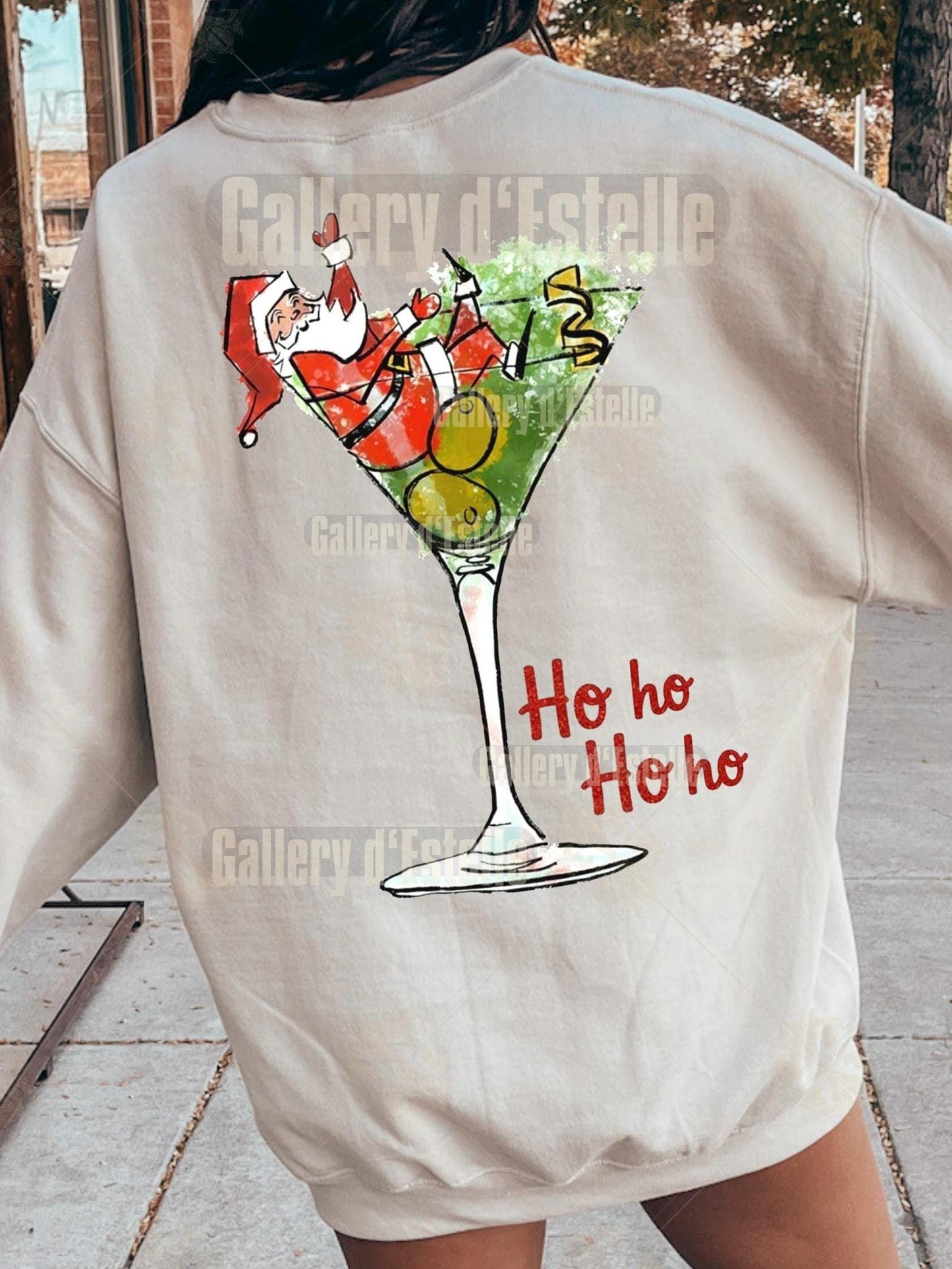 Retro Santa Claus Martini PNG, Festive Christmas Cocktail Graphic, Cute Holiday Shirt Design