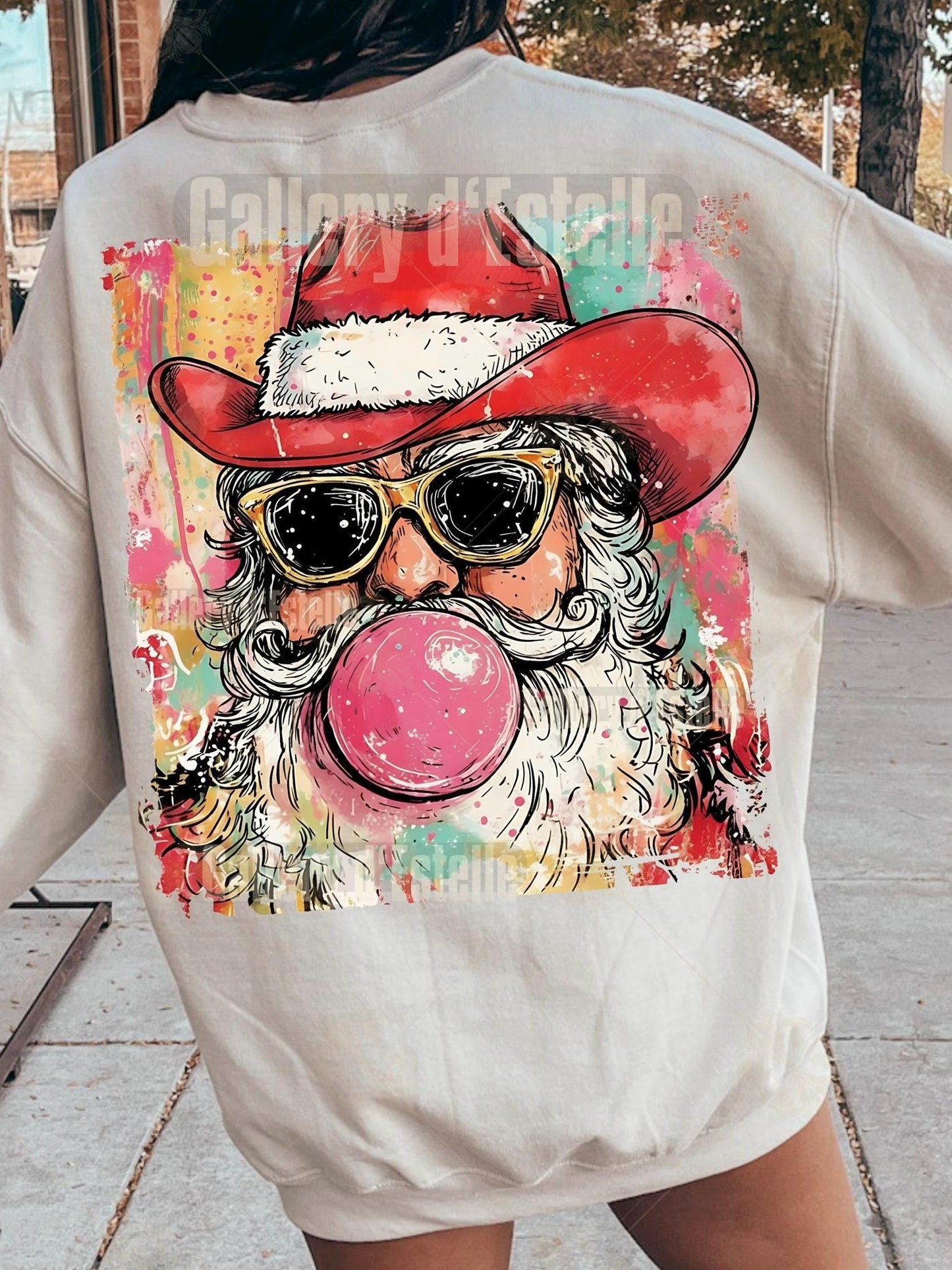 Western Santa PNG, Festive Cowboy Christmas Graphic, Preppy Holiday Country Shirt Design