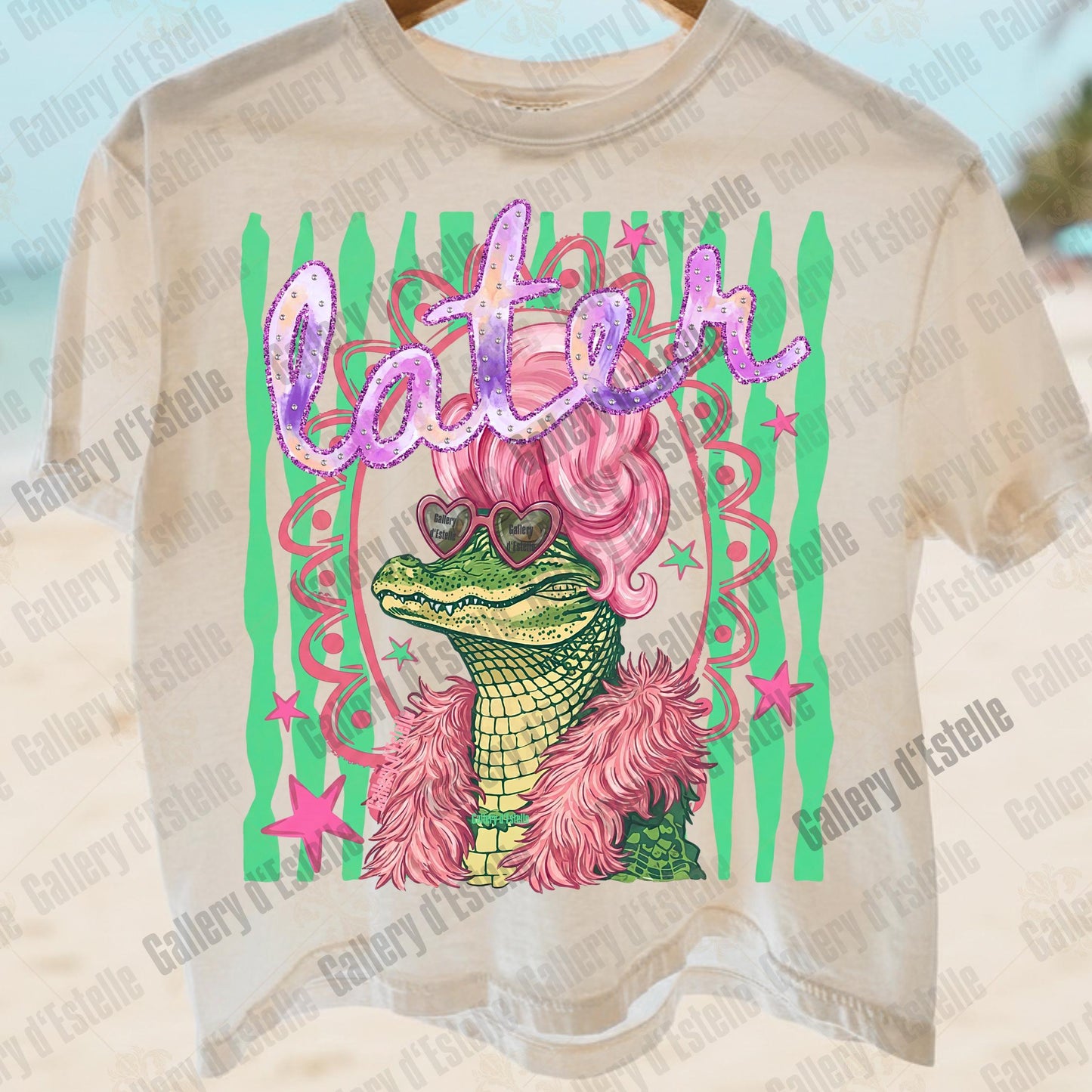 Later Gator PNG, Funny Preppy Alligator Graphic, Sarcastic Coastal Summer Shirt Design