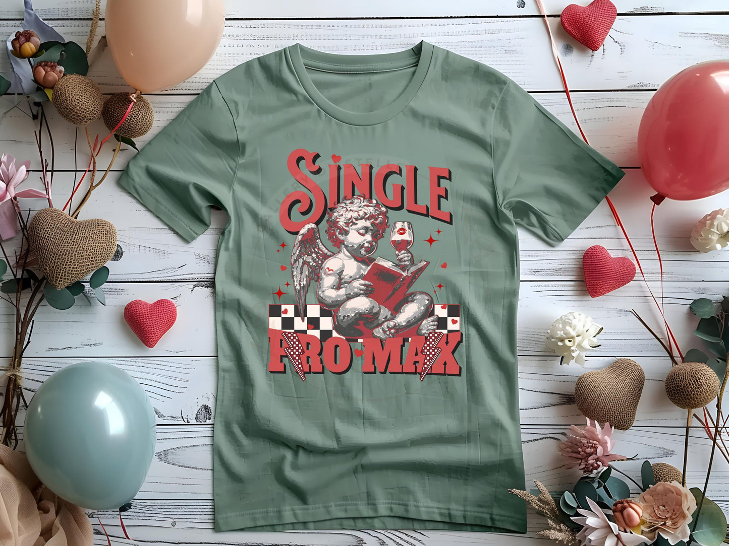 Single Pro Max PNG, Funny Retro Cool Cupid Graphic, Trendy Anti-Valentine’s Shirt Design
