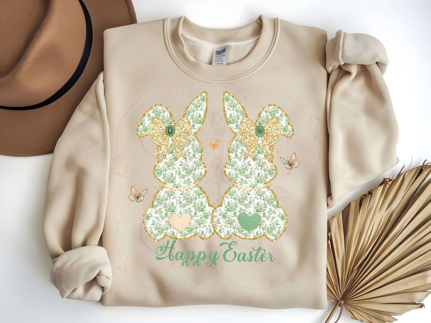 Coquette Green Toile Bunnies PNG, Vintage Glitter Lace Bow Graphic, Happy Easter Art, Country Chic Shirt Design