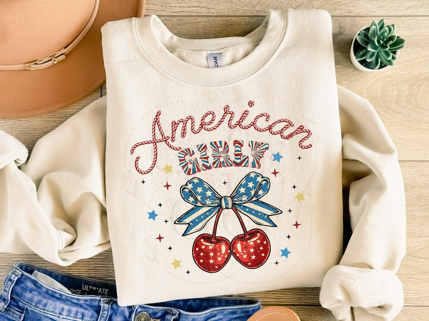 American Girly Cherry PNG, Retro Western Patriotic Cowgirl Graphic, Coquette 4th of July Country Shirt Design