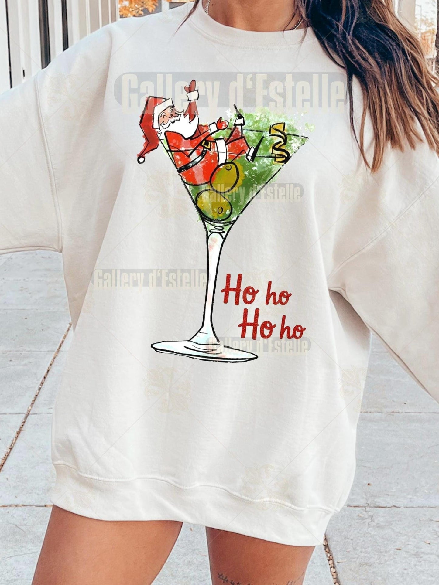 Retro Santa Claus Martini PNG, Festive Christmas Cocktail Graphic, Cute Holiday Shirt Design