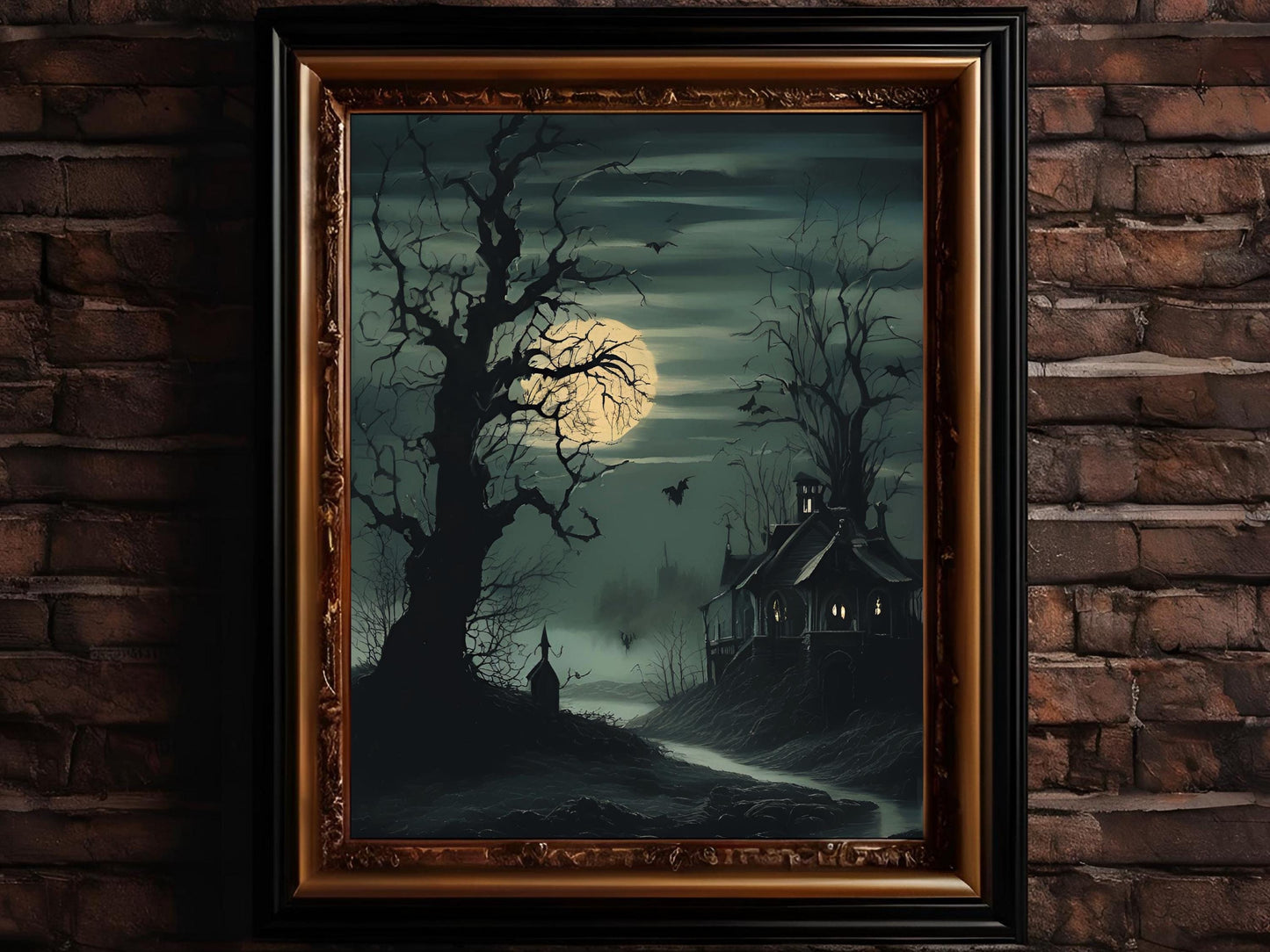 Haunted Castles Art Set, Victorian Gothic Halloween Decor, Dark Academia Digital Prints