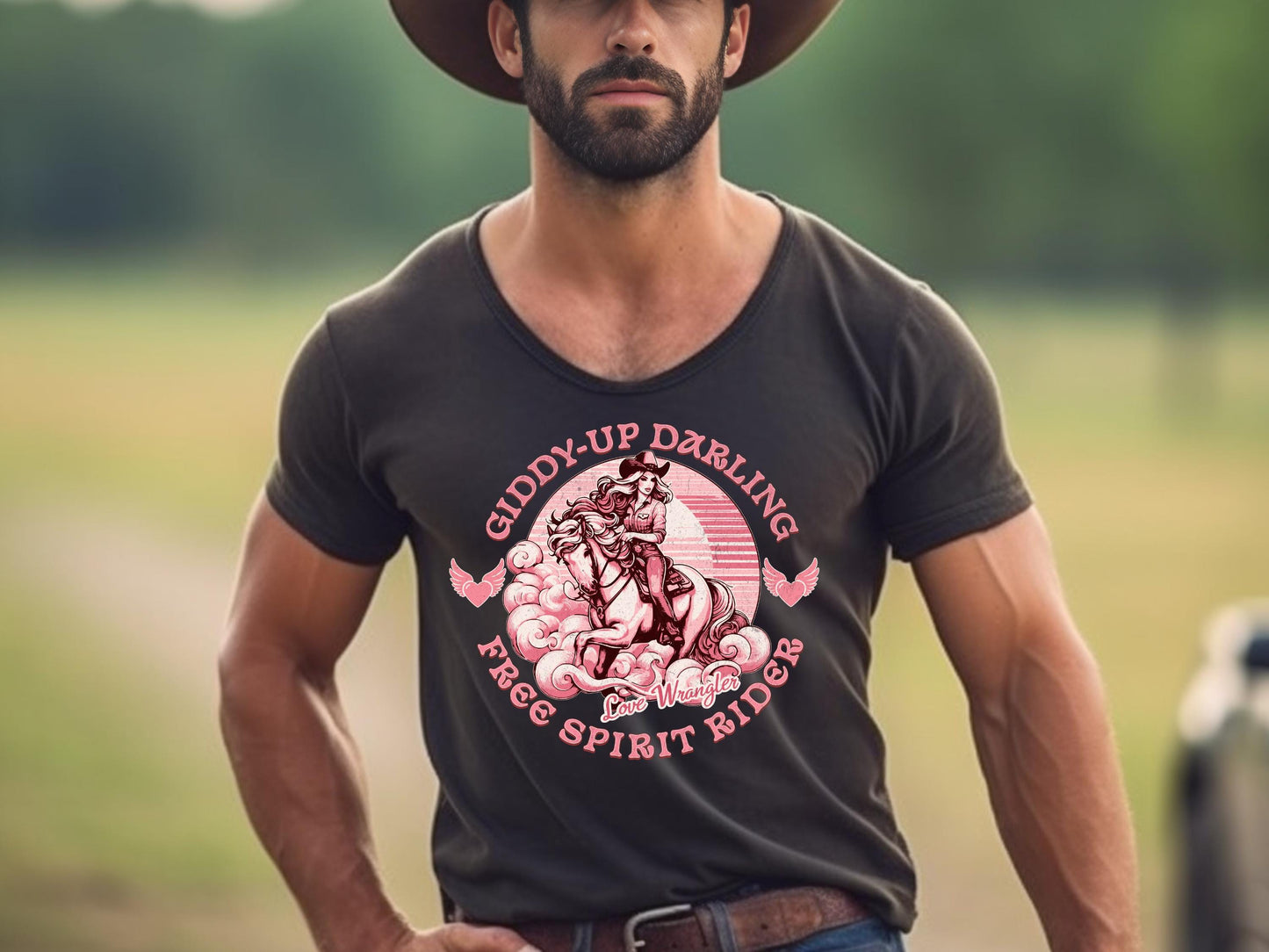 Giddy Up Darling PNG, Vintage Western Cowgirl Graphic, Coquette Country Shirt Rodeo Design