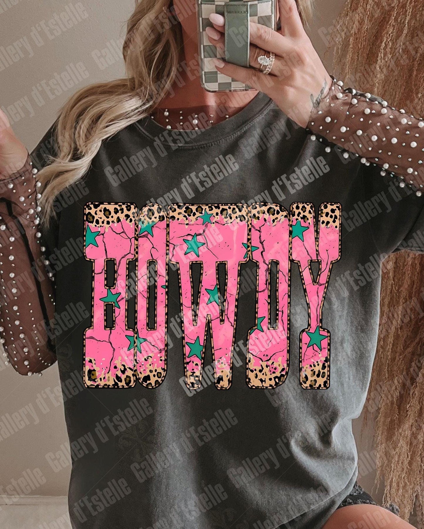 Western Howdy PNG, Retro Leopard Cowgirl Graphic, Trendy Country Girl Shirt Design