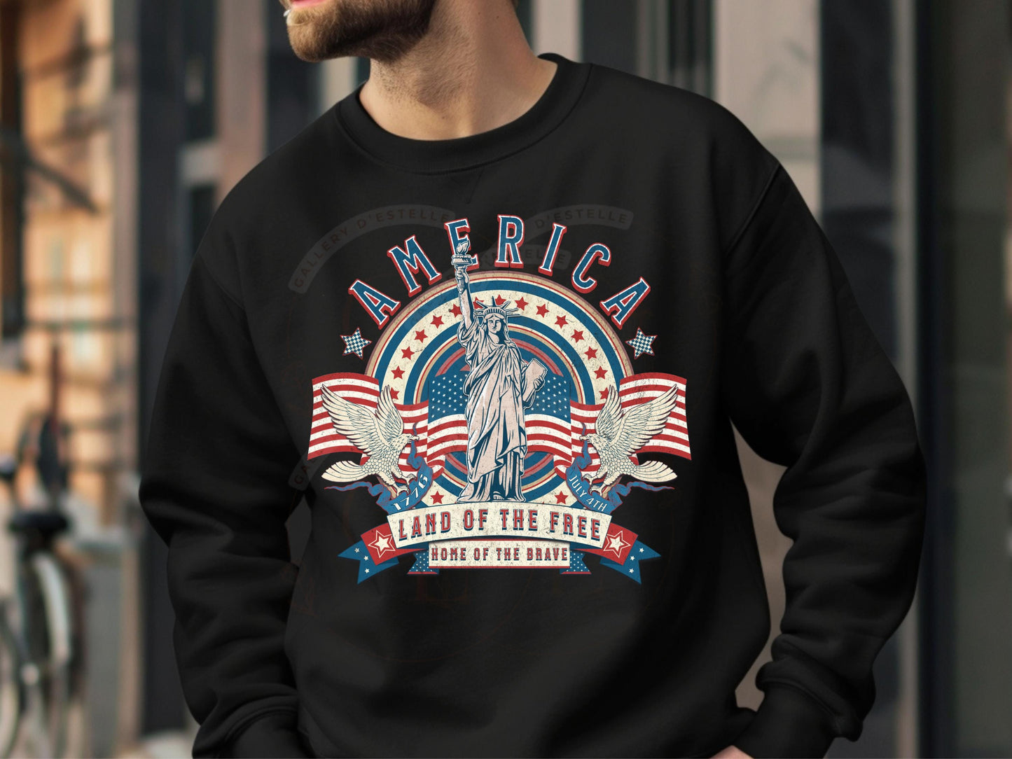 America Land of the Free PNG, Vintage USA Independence Day Shirt Design