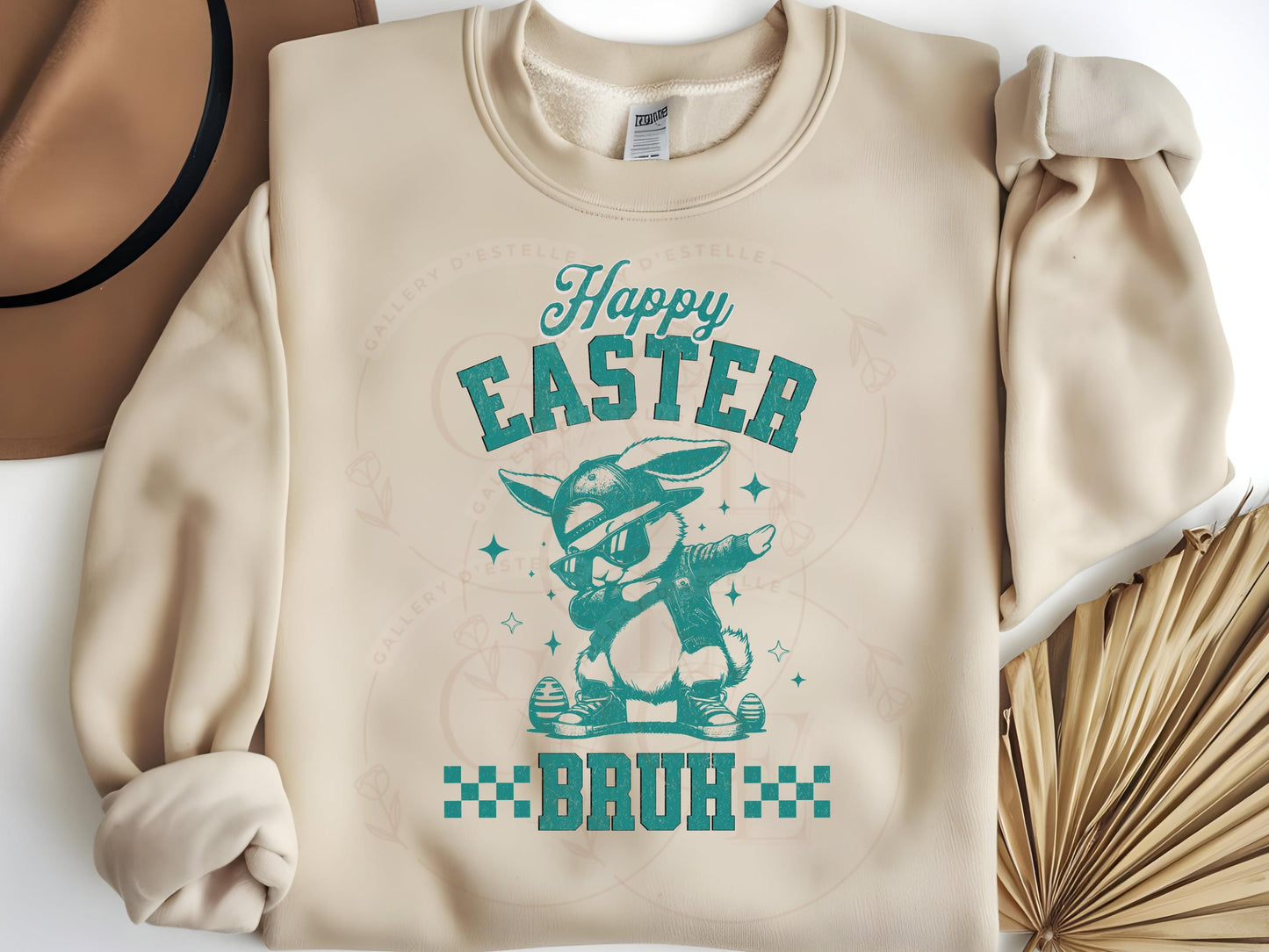 Happy Easter Bruh PNG, Funny Dabbing Bunny Graphic, Cool Hip Hop Retro Easter Rabbit Shirt Design