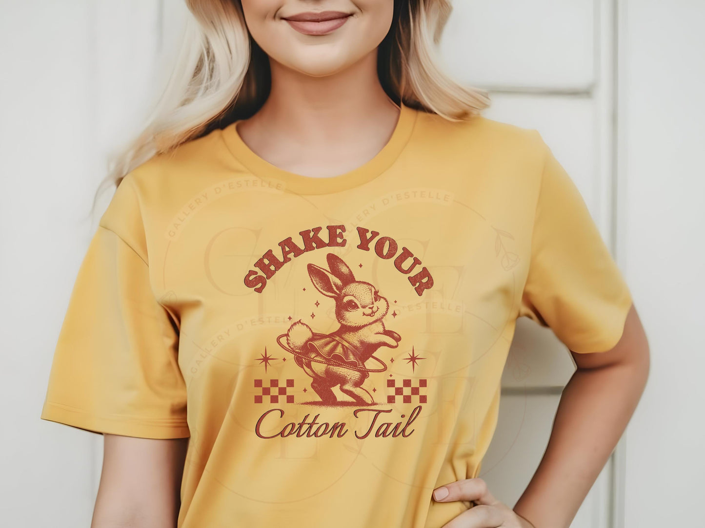 Shake Your Cotton Tail PNG, Cute Retro Easter Bunny Graphic, Vintage Sassy Rabbit Sublimation, Trendy Girl Shirt Design