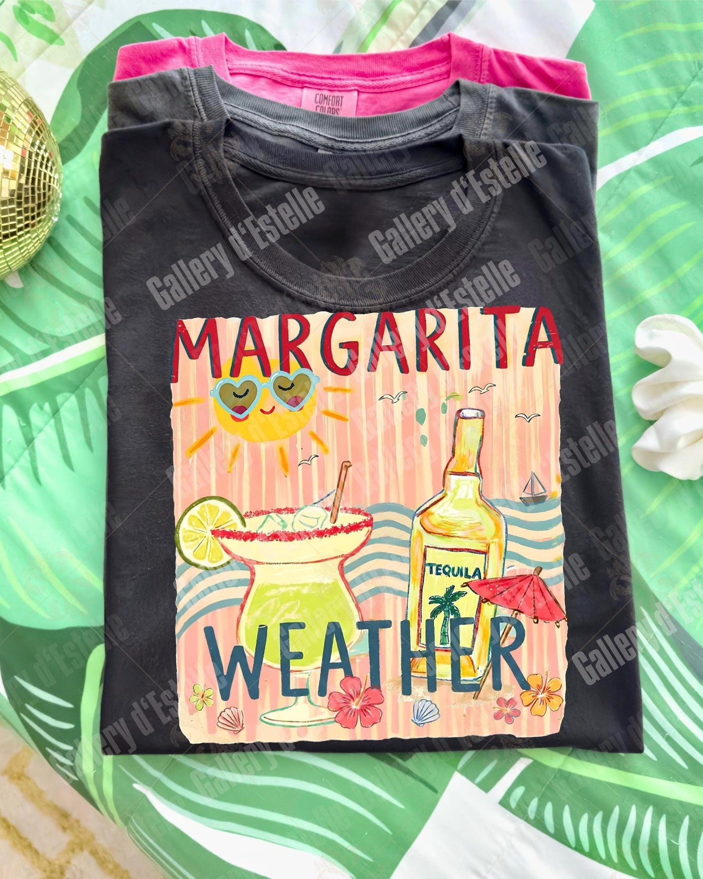 Margarita Weather PNG, Retro Preppy Coastal Graphic, Trendy Summer Beach Shirt Design
