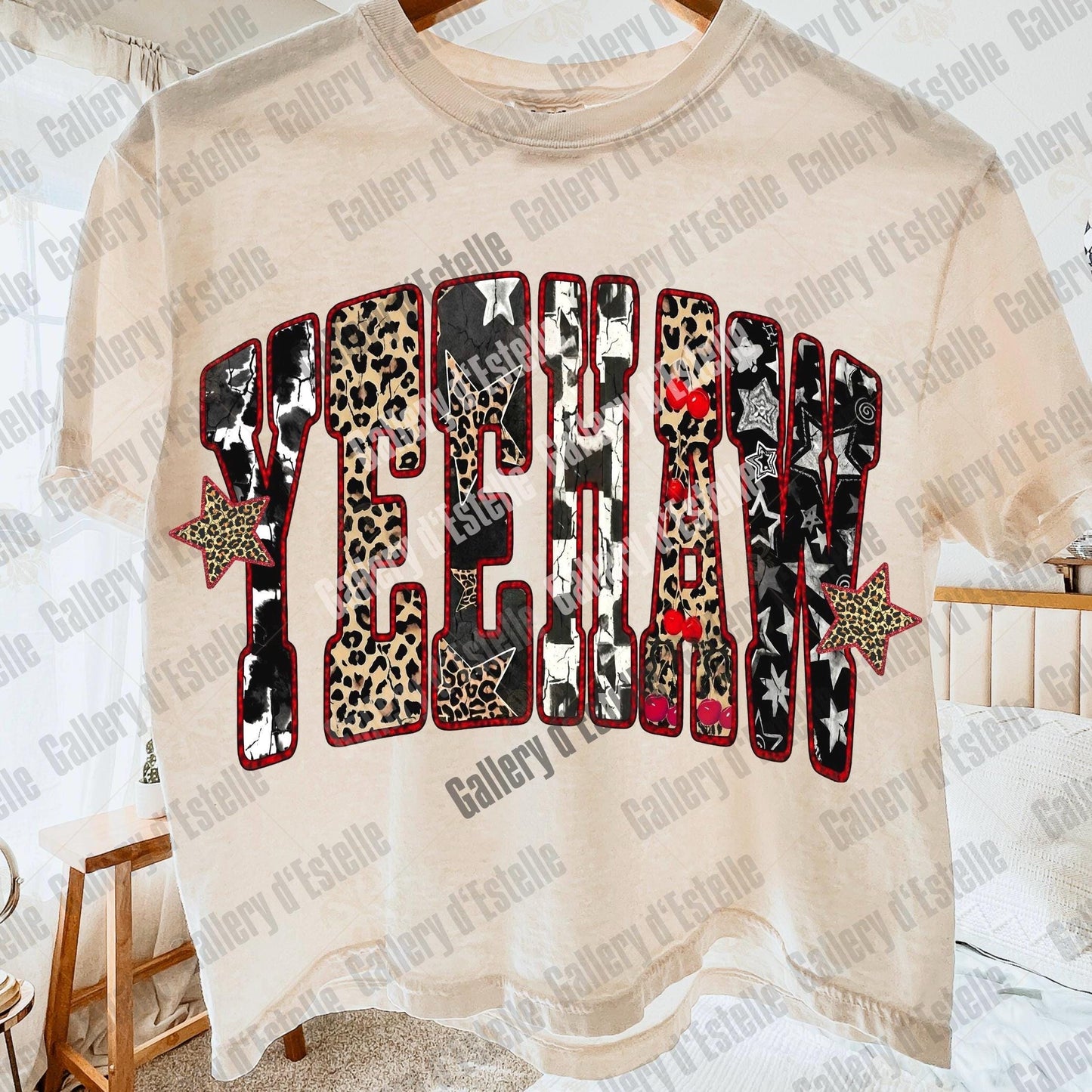 Edgy Western Yeehaw PNG, Retro Leopard Cowgirl Graphic, Yallternative Country Girl Shirt Design
