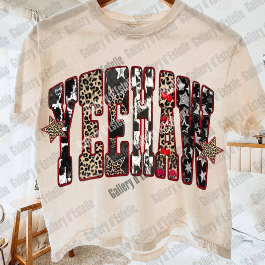 Edgy Western Yeehaw PNG, Retro Leopard Cowgirl Graphic, Yallternative Country Girl Shirt Design