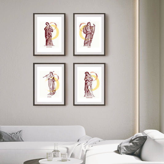 9 Muses Wall Art Set, Greek Home Decor, Ancient Mythology Prints, The Nine Muses Design, Academia Aesthetic Gift