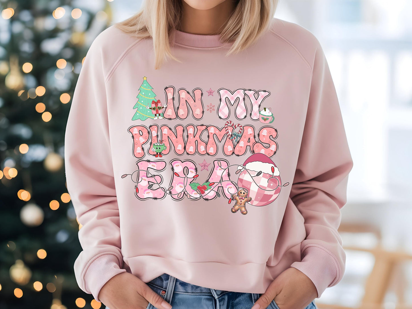 Pink Christmas PNG, In My Pinkmas Era Graphic, Retro Festive Pink Sublimation, Coquette Holiday Shirt Design