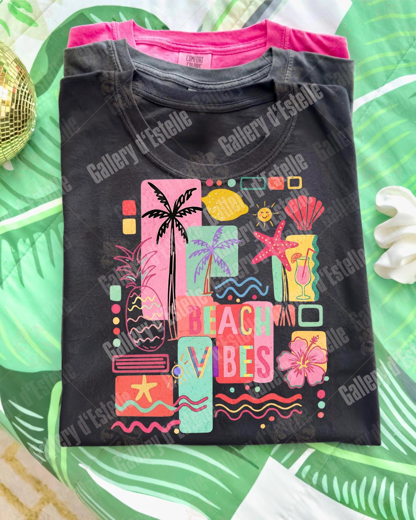 Beach Vibes PNG, Retro Coastal Collage Graphic, Trendy Summer Shirt Design