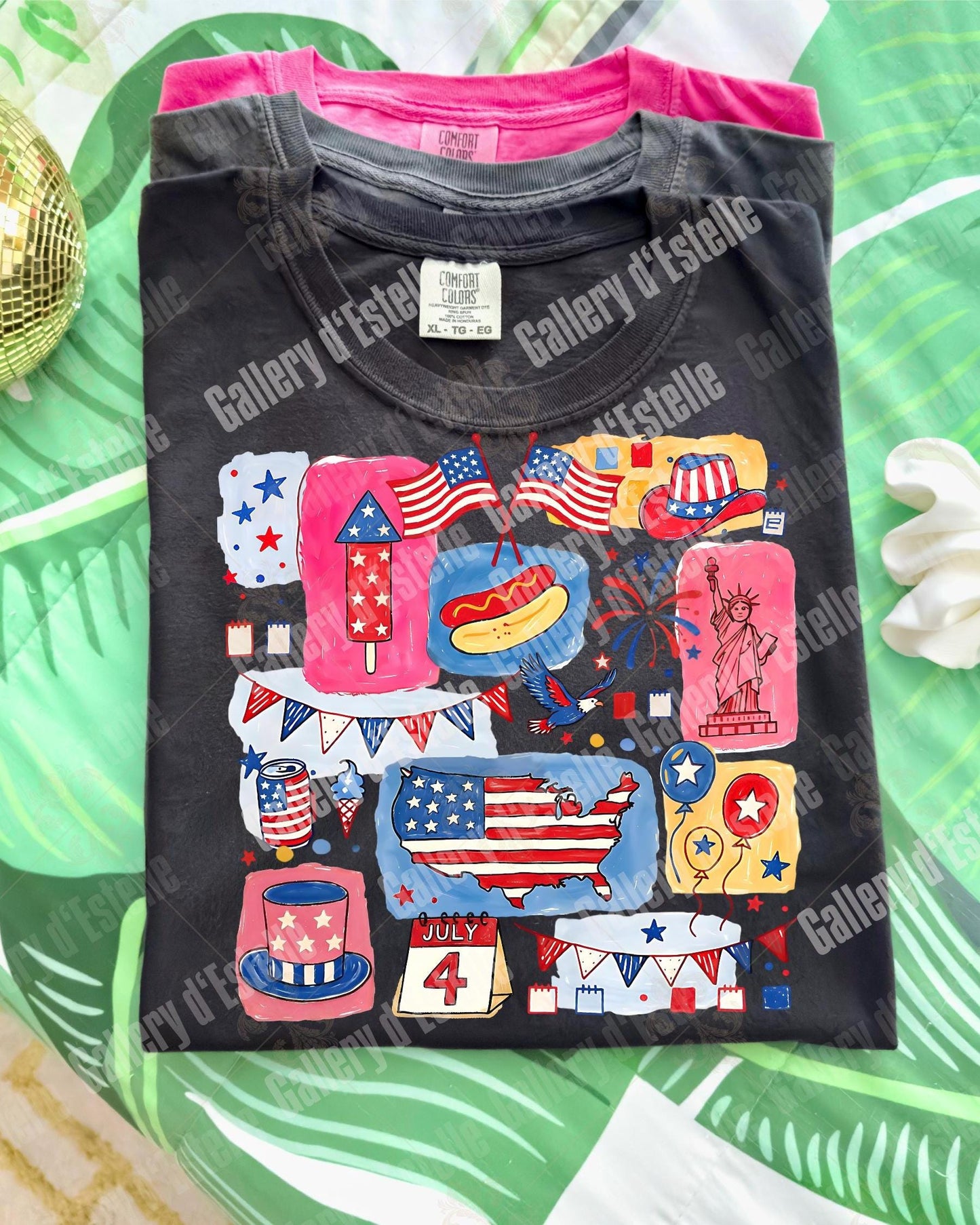 Retro 4th of July Collage PNG, Preppy Patriotic Americana Graphic, Trendy USA Shirt Design